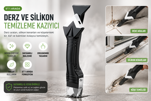 Nexora™ 5'i 1 Arada Derz ve Silikon Temizleme Kazıyıcı